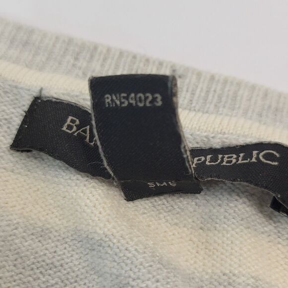Banana Republic gray cream striped sweater size XS - Picture 5 of 8